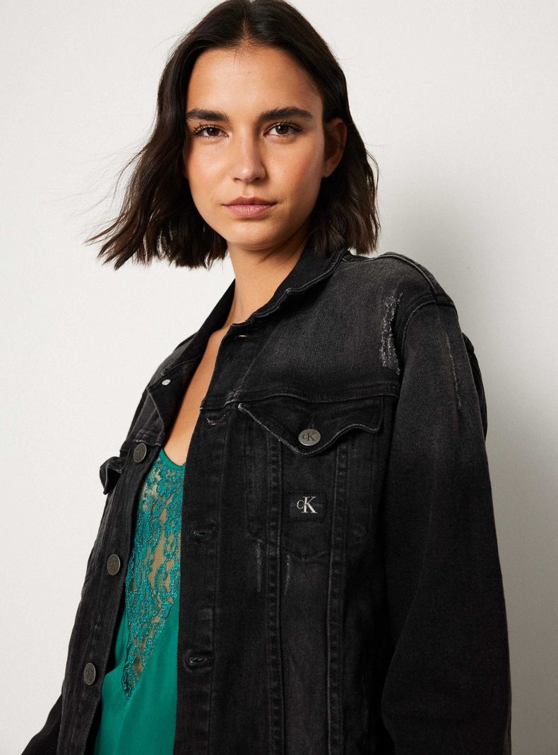 Chaqueta Denim Jacket Calvin Klein Negro Talla M-2