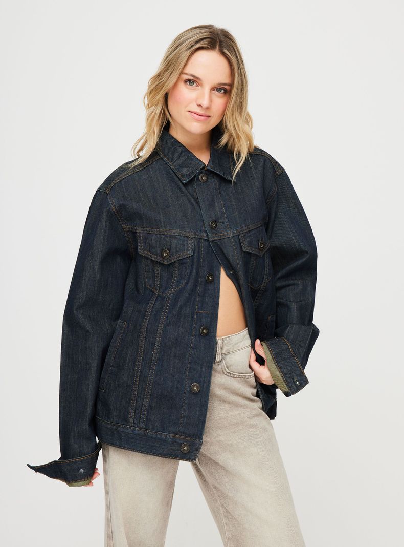 Chaqueta Denim Jacket Red Camel Azul Talla L-0