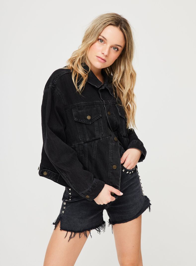 Chaqueta Denim Jacket Gaby Studio Negro Talla M-0