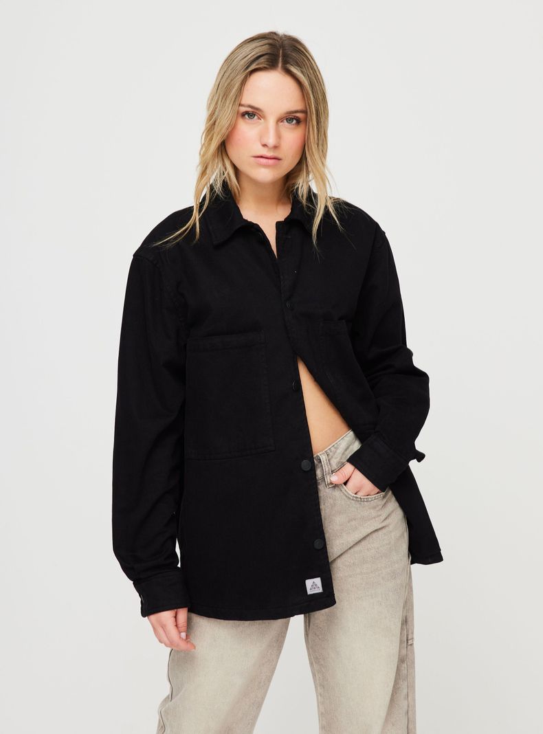 Chaqueta Denim Jacket Zara Negro Talla S-0