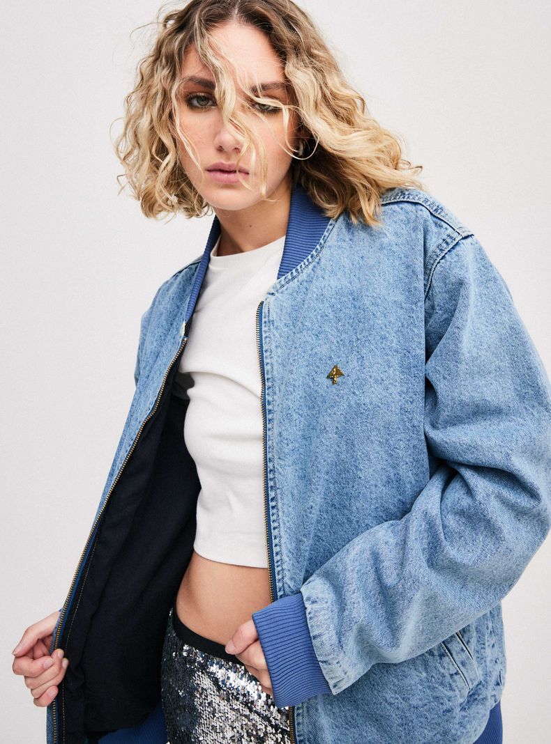 Chaqueta Denim Jacket Lrg Azul Talla M-2