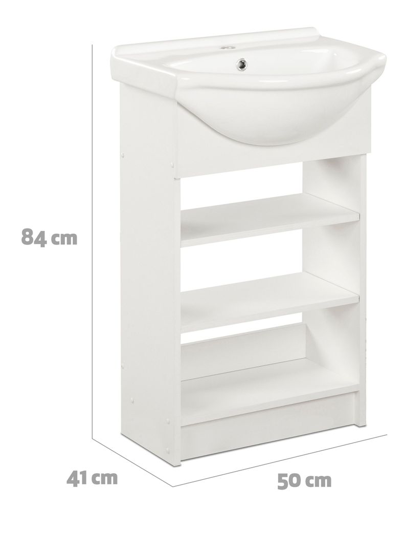Vanitorio 50 cm Cannes 2 Repisas Blanco-1