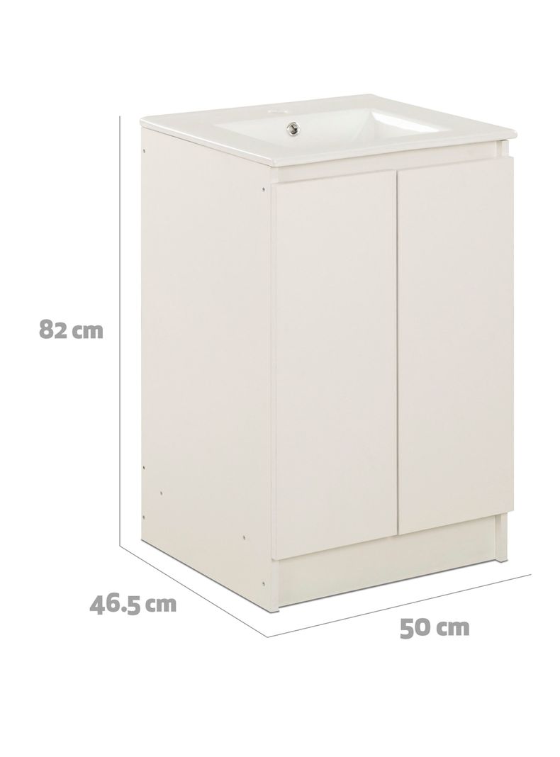 Vanitorio Lisboa 50 cm 2 Puertas Blanco-1