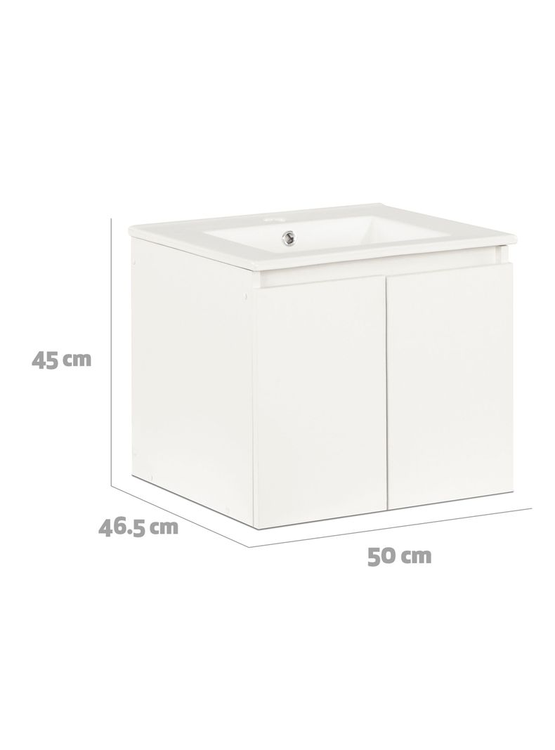 Vanitorio Mónaco Aéreo 50 cm 2 Puertas Blanco-1