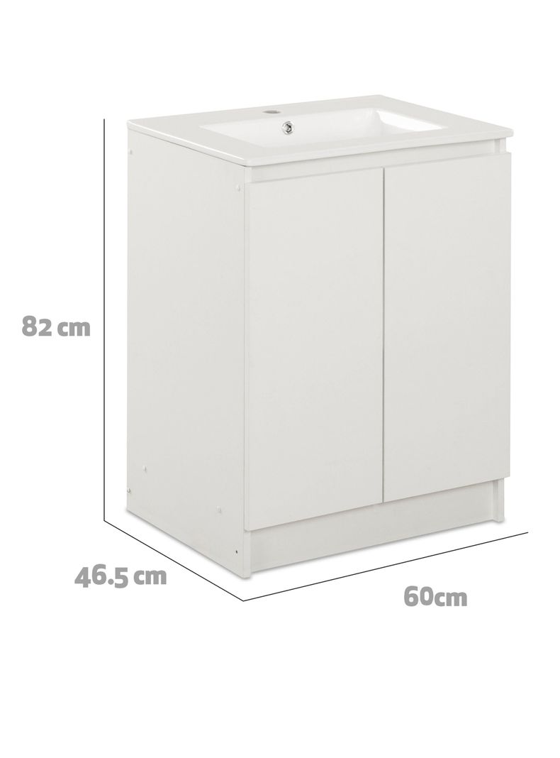 Vanitorio Lisboa 60 cm 2 Puertas Blanco-1