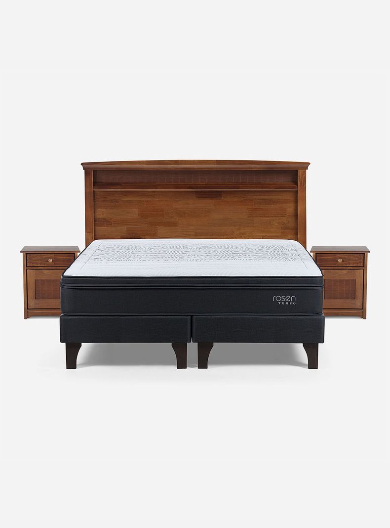 Set Cama Europea Tempo King Base Dividida + Set Muebles Veneto-1
