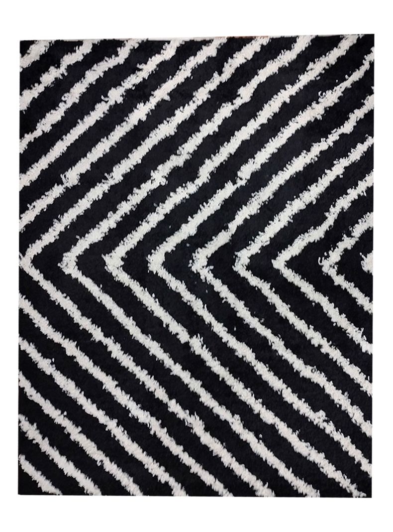 Alfombra Shaggy Guiza 150x200 cm Negro-0