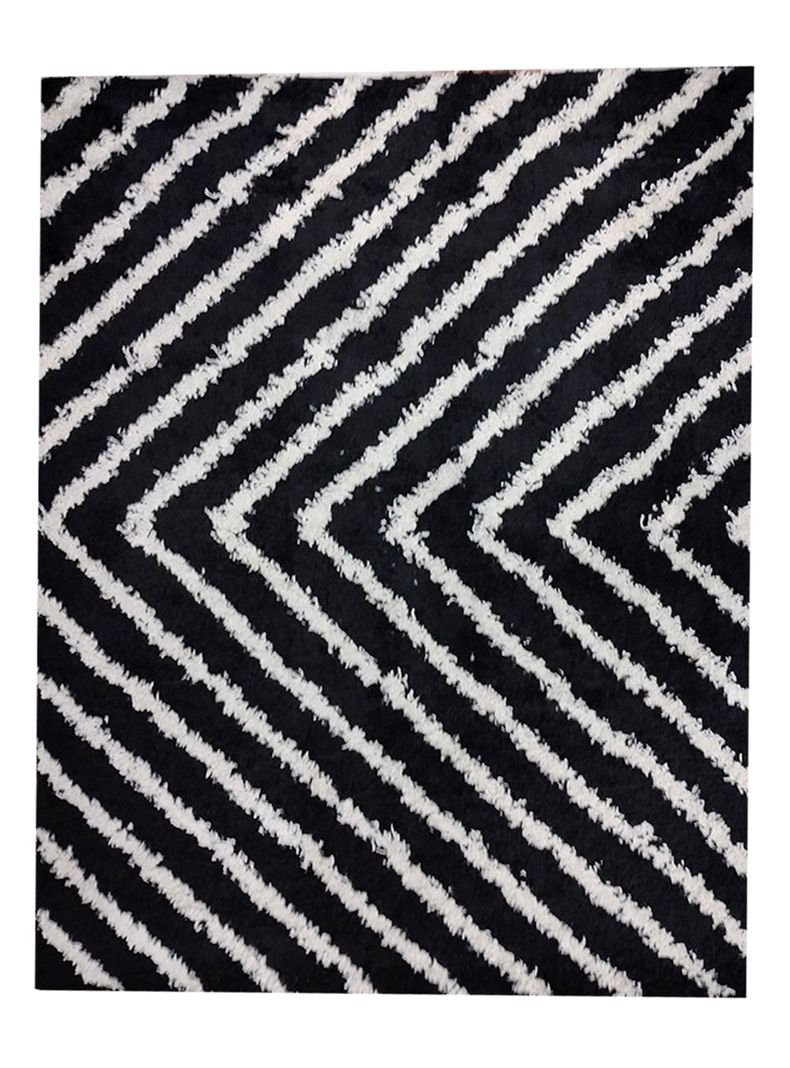 Alfombra Shaggy Guiza 170x230 cm Negro-0