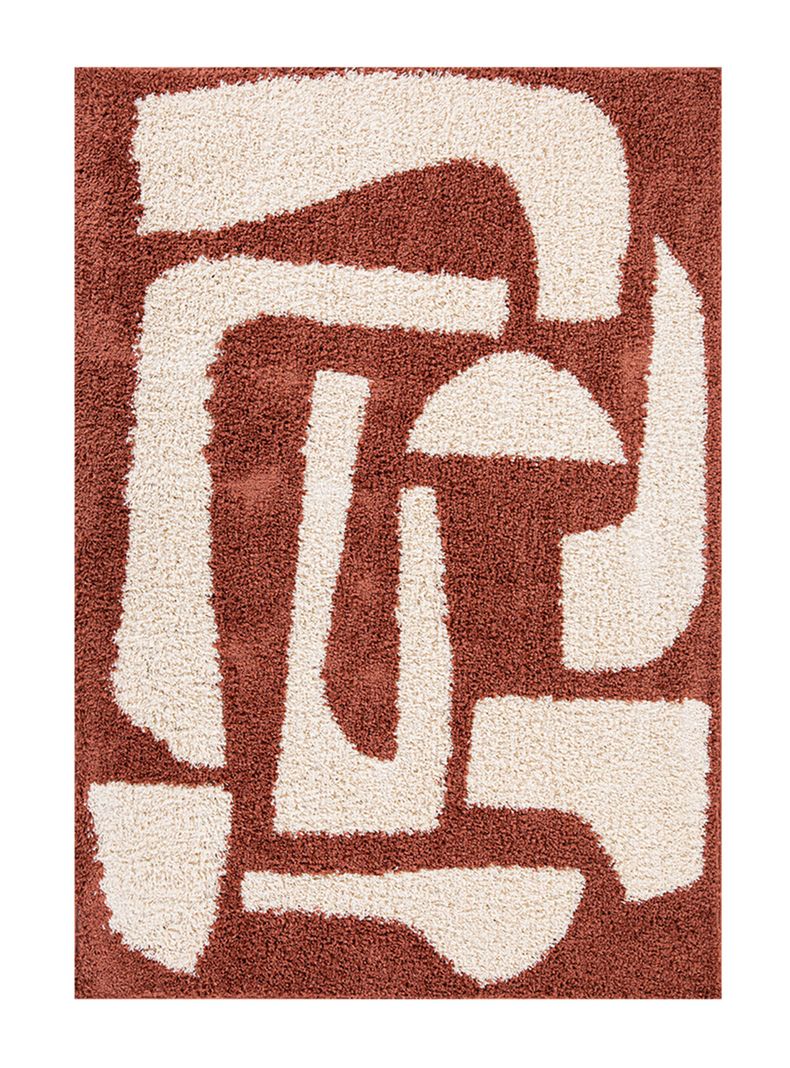 Alfombra Shaggy Monet 150x200 cm Terracota-0