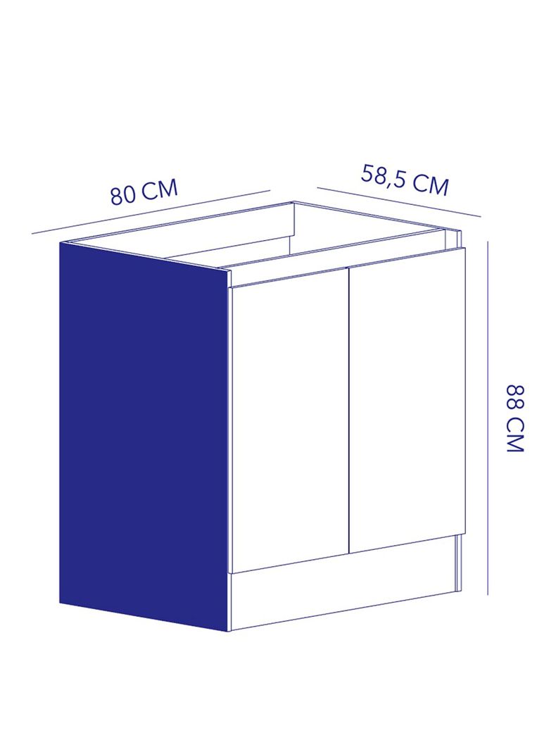 Mueble Base Acacia 2 Puertas 80 cm-1