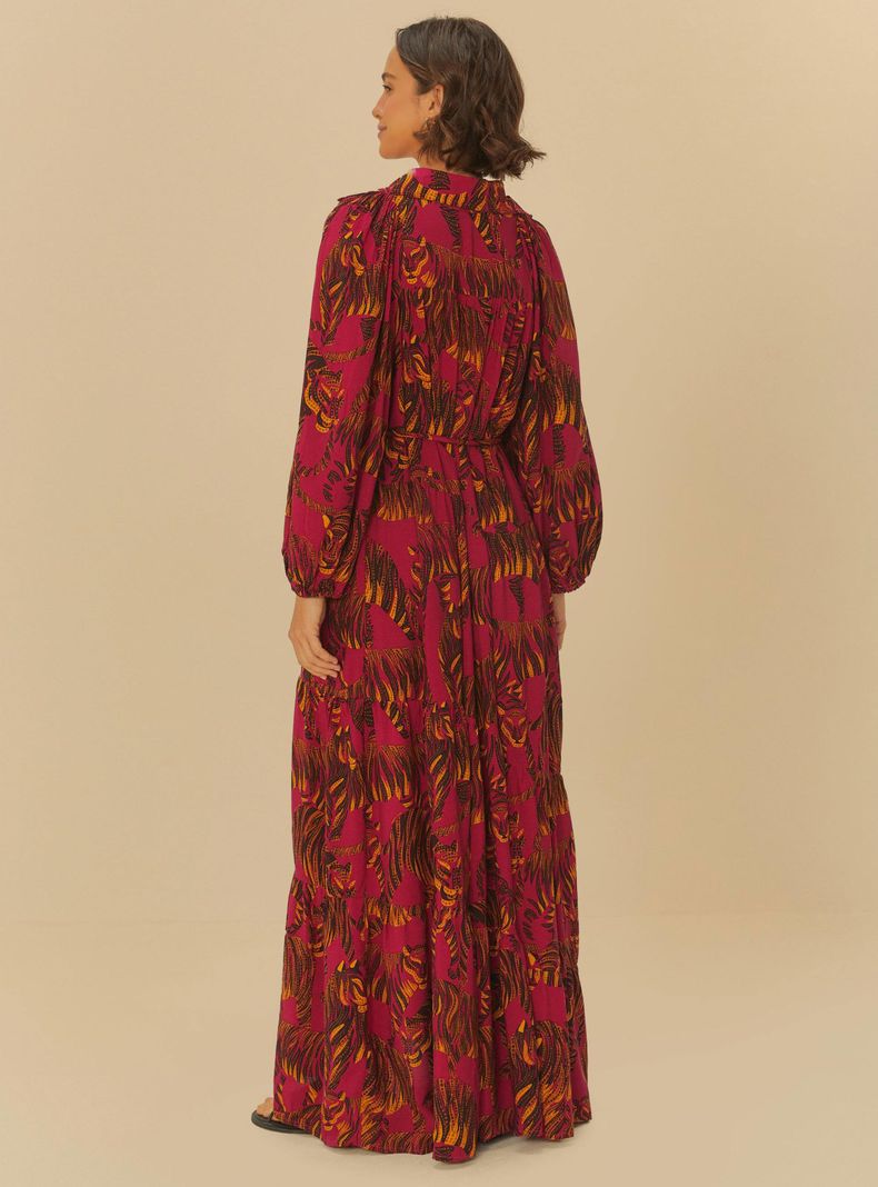 Vestido Largo con Botones Diseño Tigres-1