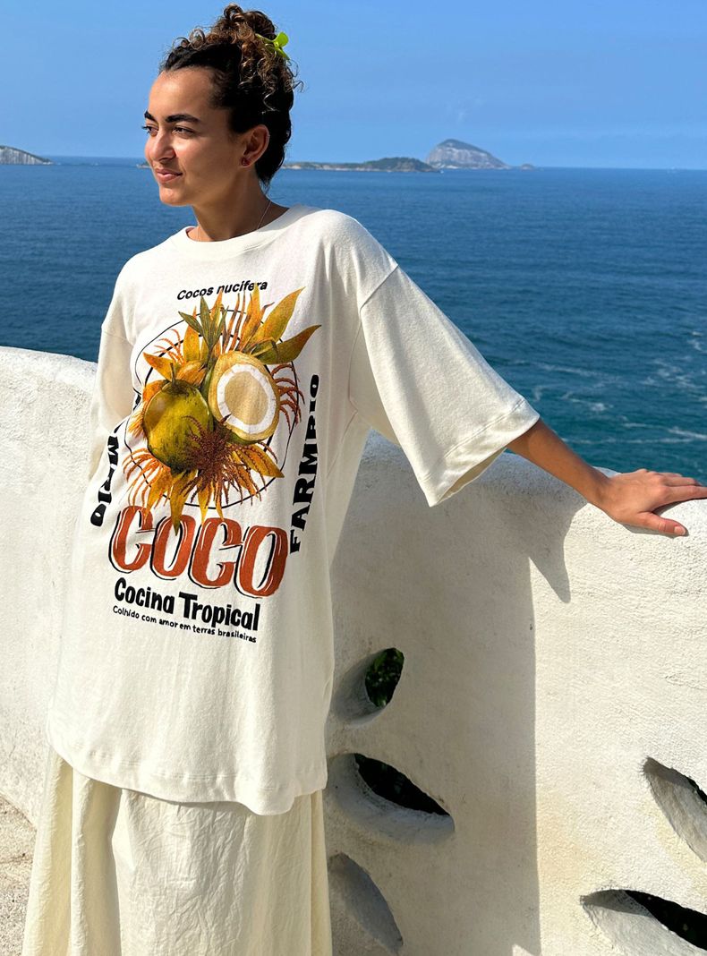 Polera Larga Manga Corta con Estampado Coco-4