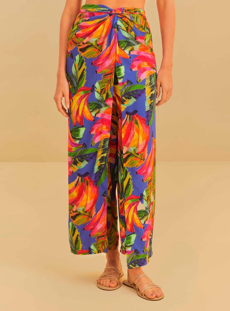 Pantalón Holgado Diseño Plátanos y Amarra-0