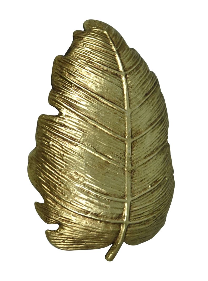 Plato Decorativo Hoja Dorado-1