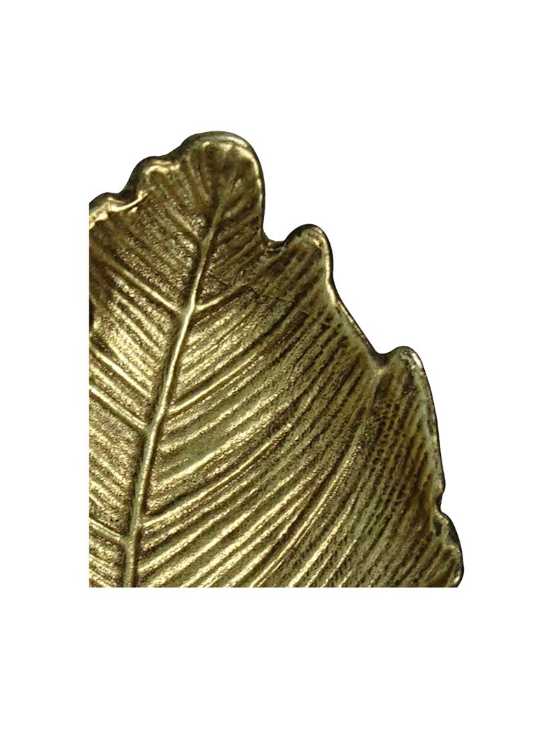 Plato Decorativo Hoja Dorado-2