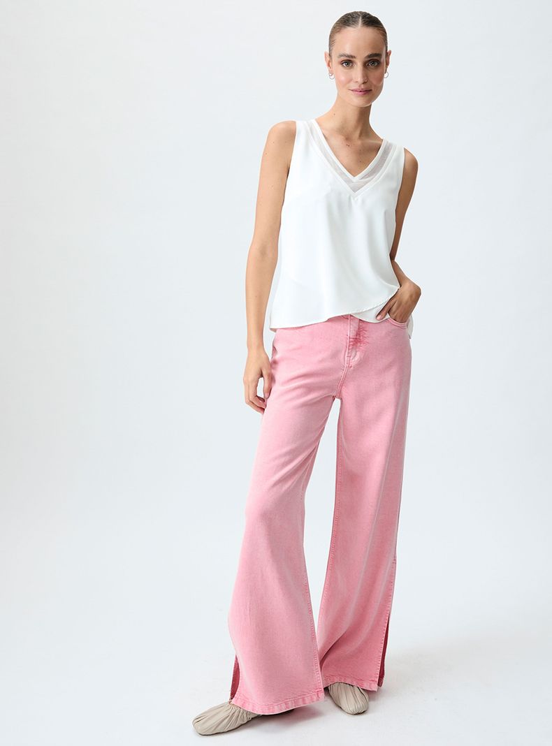 Blusa Lisa de Cuello V-4