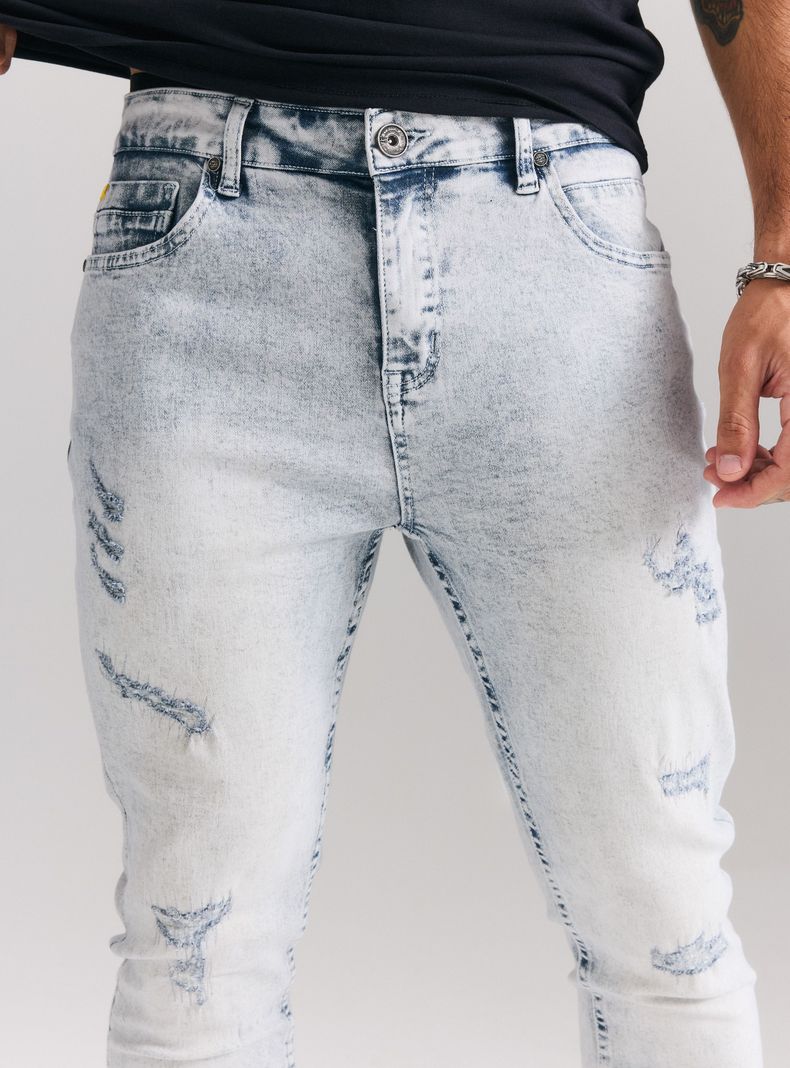 Jeans Full Roturas Parche Remallado Skinny Fit-2