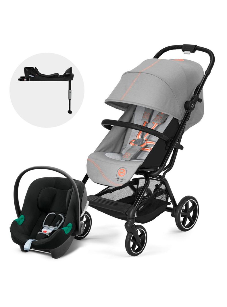 Coche Travel Eezy S Plus BLK Gris y Silla Aton B2-0