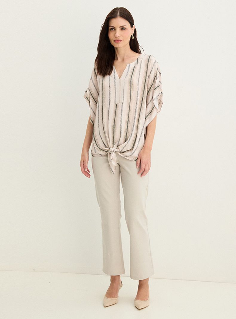 Blusa Fantasía Estampada con Amarra Frontal-3