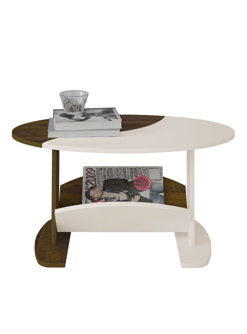 Mesa de Centro Isis Ovalada 45x80 cm Cafe