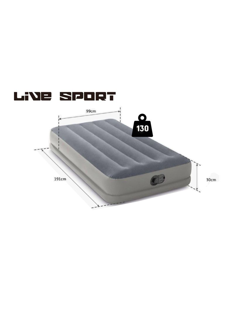 Cama Inflable Eléctrica USB 1 Plaza Gris-1