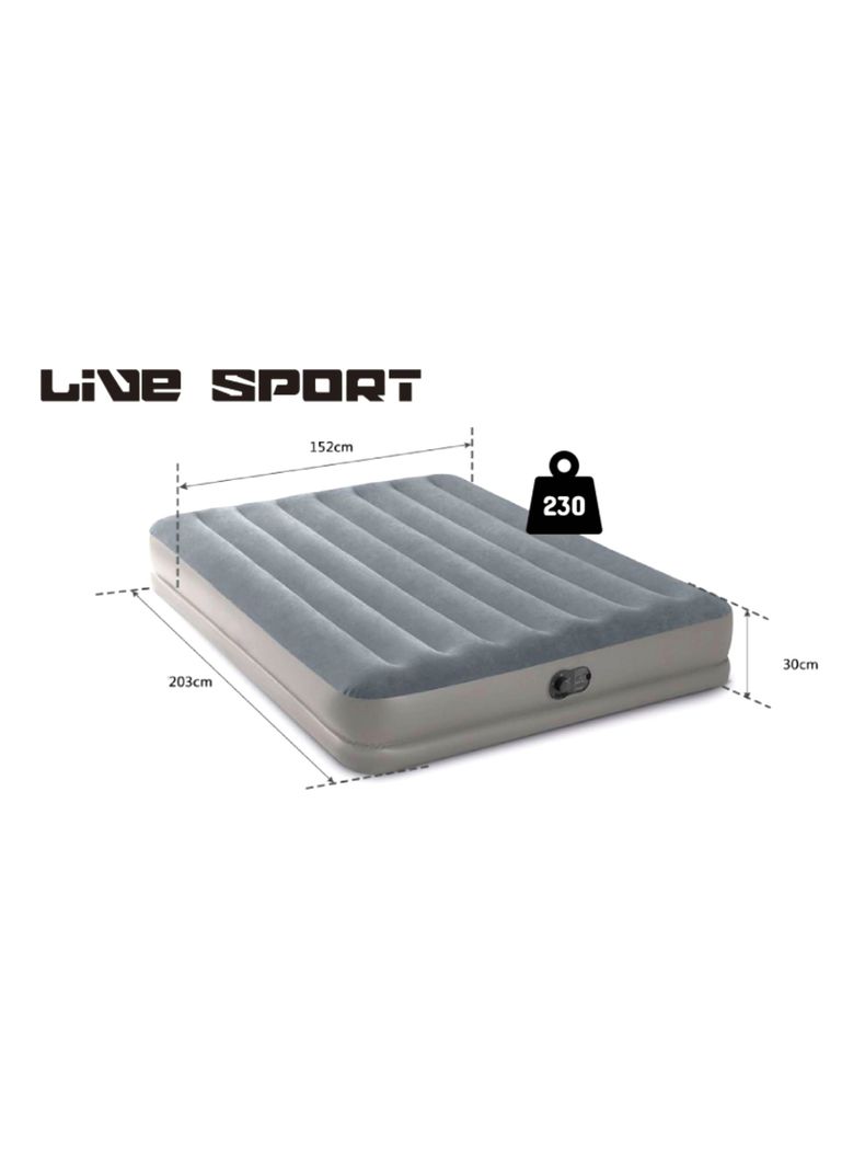 Cama Inflable Eléctrica USB 2 Plazas Gris-1