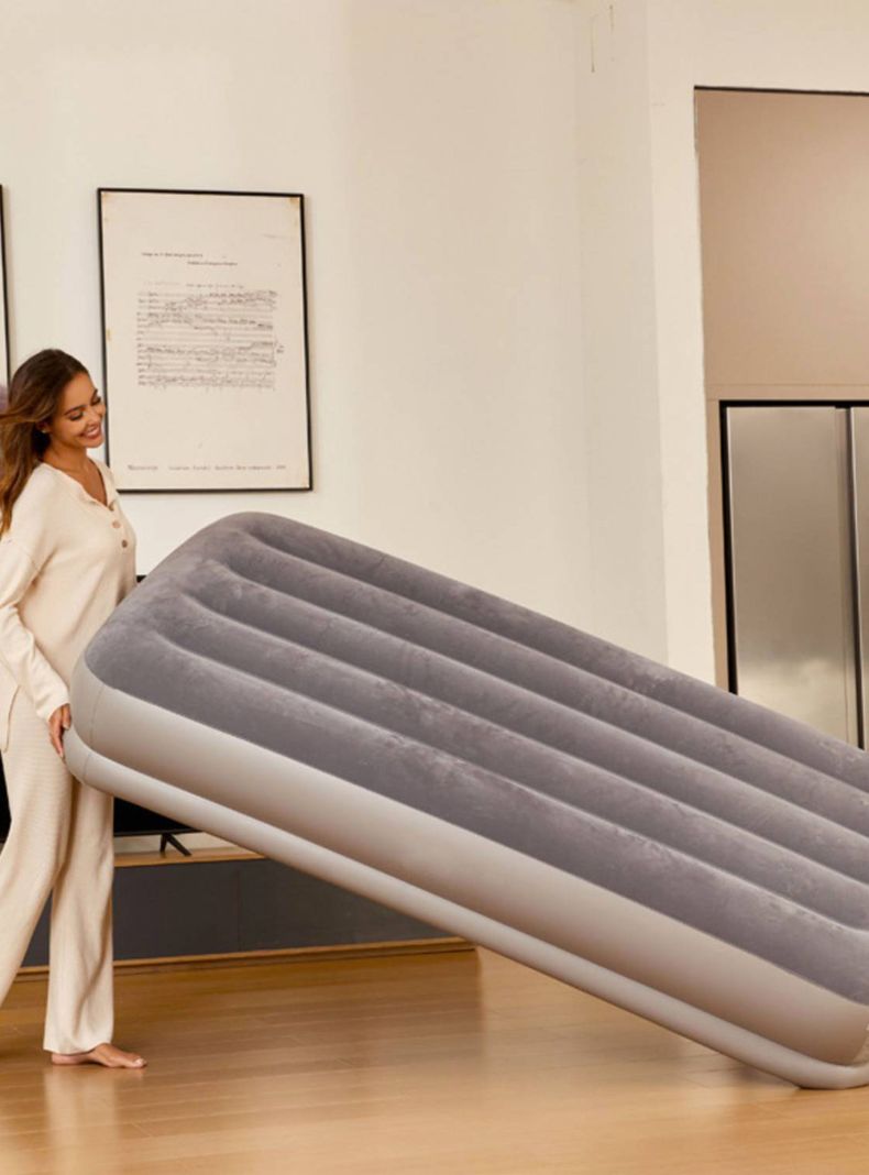 Cama Inflable Eléctrica USB 2 Plazas Gris-5