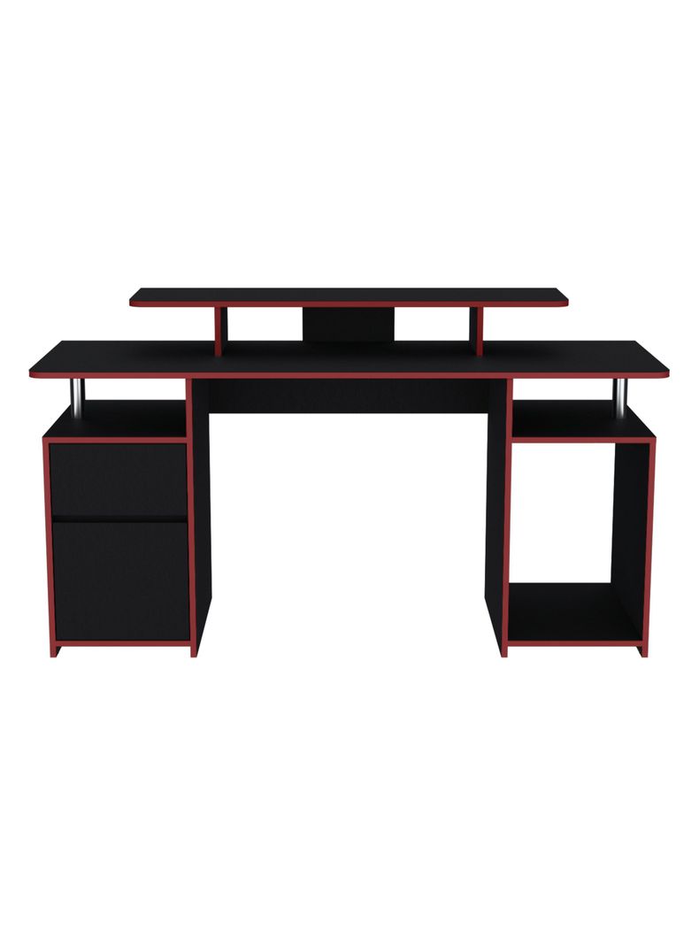 Escritorio Gamer Keria 2.0 Negro Canto Rojo-0