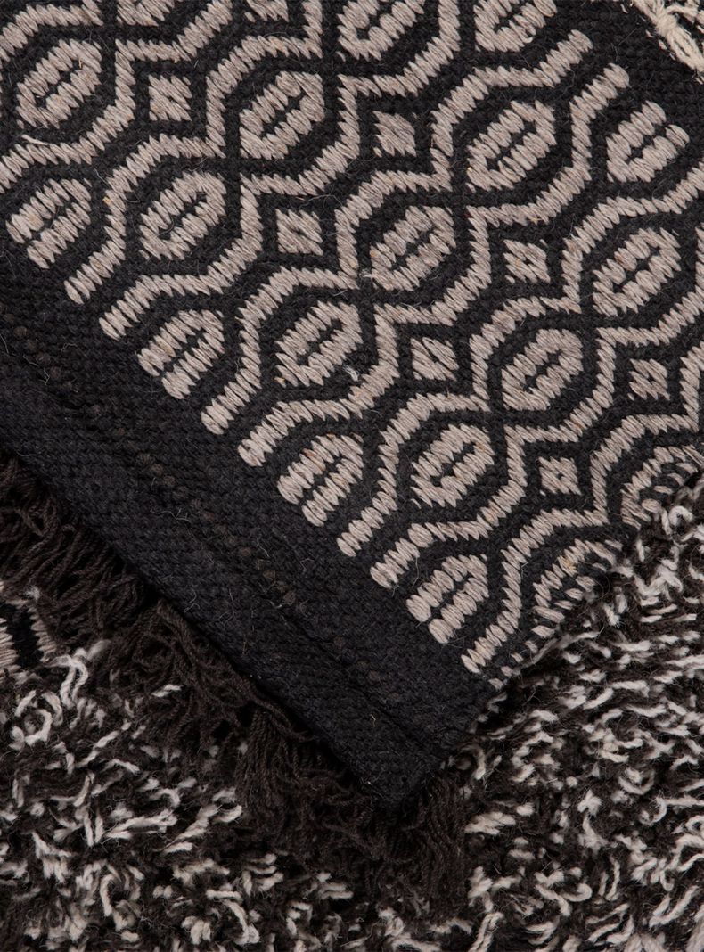 Alfombra Woll Collect Negro y Blanco 160 x 230 cm-2