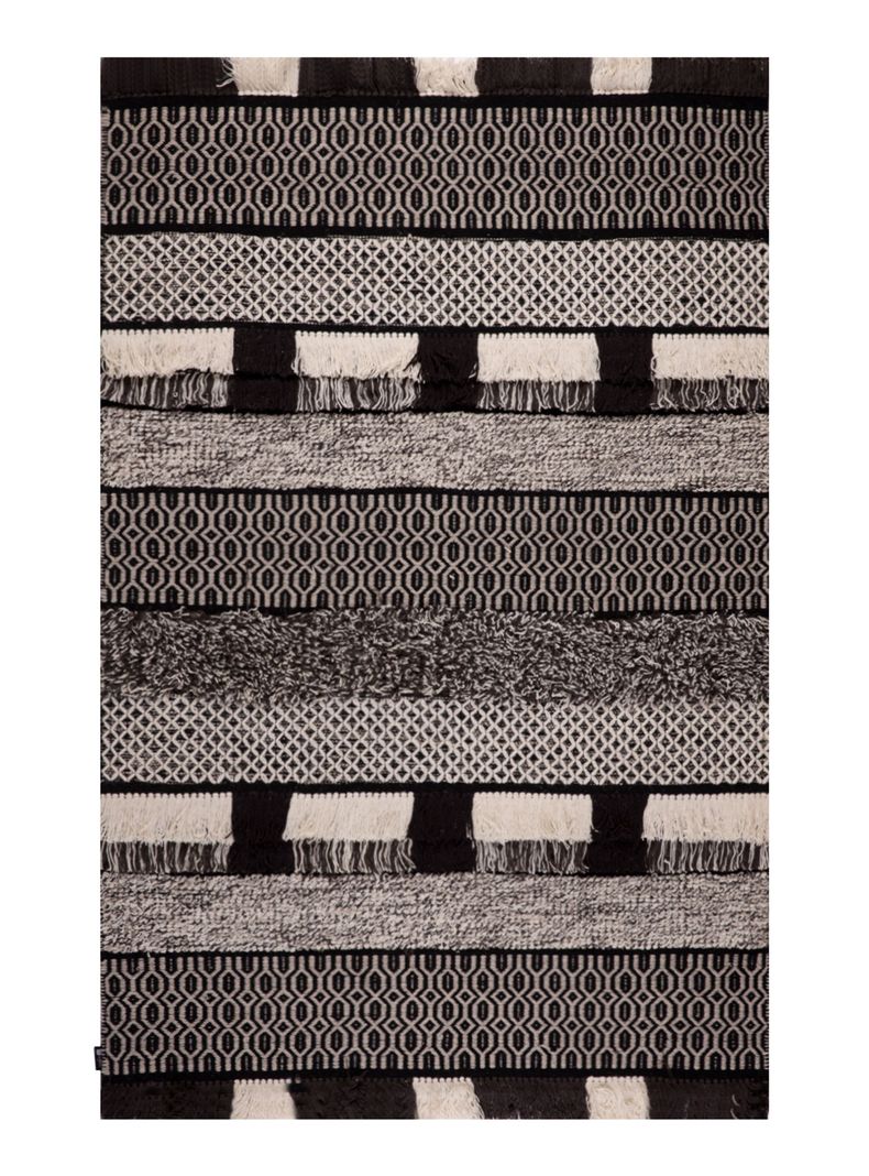 Alfombra Woll Collect Negro y Blanco 190 x 290 cm-0