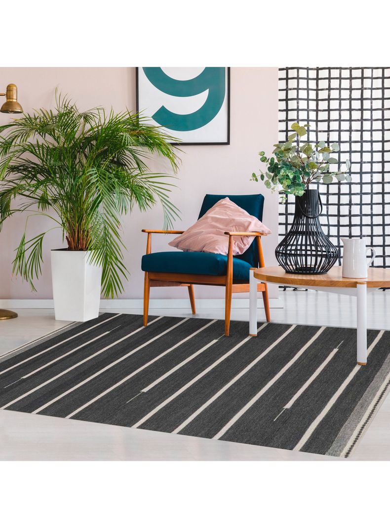 Alfombra Kelim Gris 190 x 290 cm-2