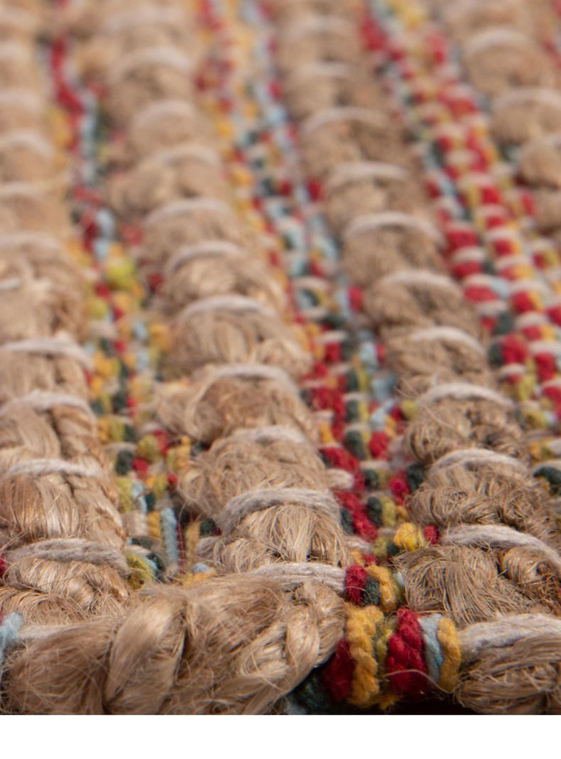 Alfombra Yute 200 x 300 cm Natural y multicolor-1