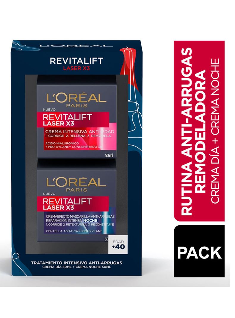 Set Dermo Expertise L'Oréal Paris Anti Arrugas Revitalift Laser Crema Día+Noche-0