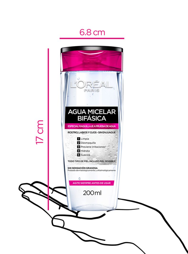 Agua Dermo Expertise L'Oréal Paris Micelar Ht5 Bifásica 200 ml-3