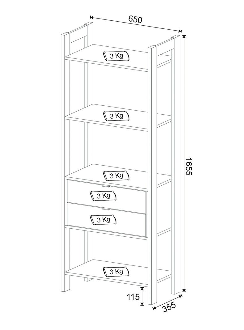 Estante AZ1010 Minimalista 2C-1