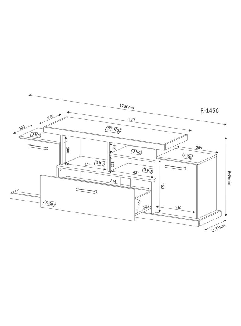 Rack Tv 50" 3 Puertas-1