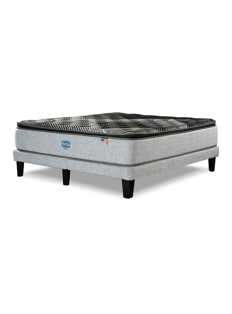 Cama Europea Sunset 2 Plazas + Respaldo Tibet Plata