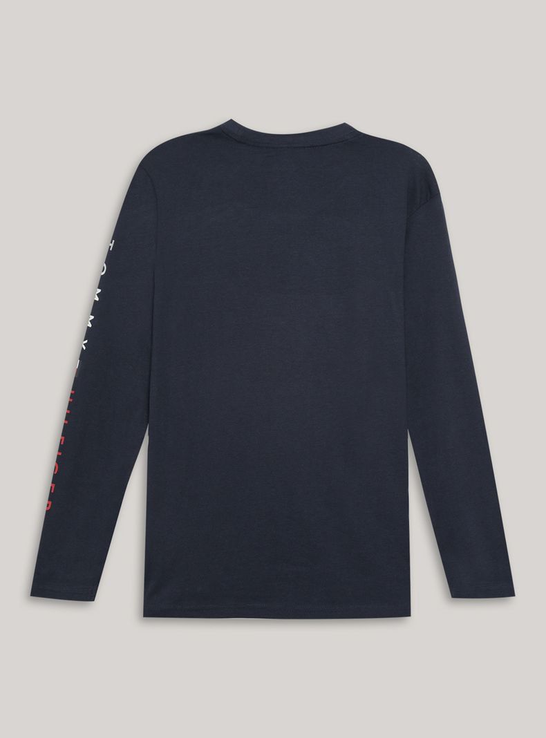 Polera Manga Larga Basic Azul-1