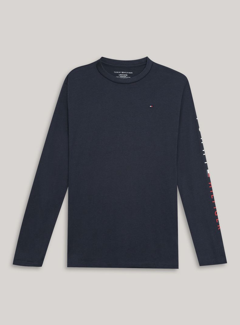 Polera Manga Larga Basic Azul-0