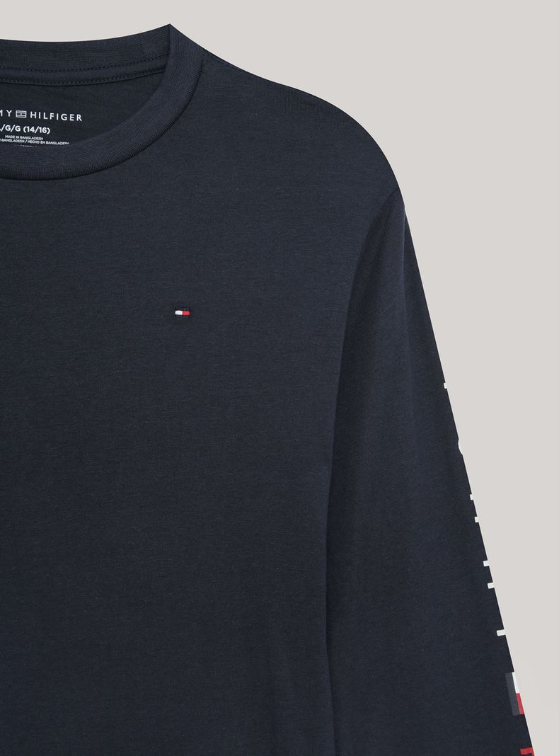 Polera Manga Larga Basic Azul-2
