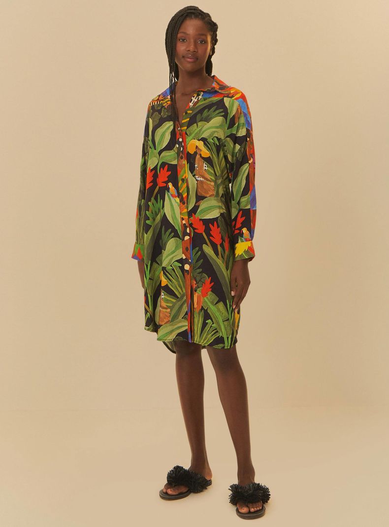 Camisa Larga Diseño Tropical-3