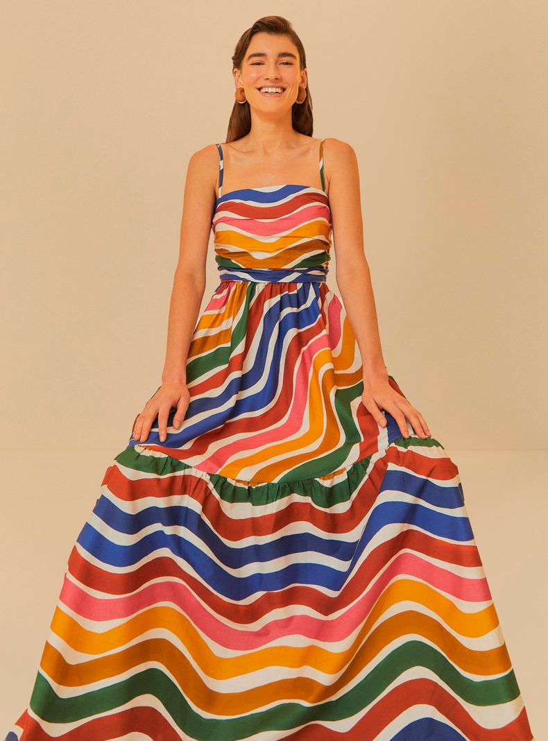 Vestido Largo Rayas Coloridas-2