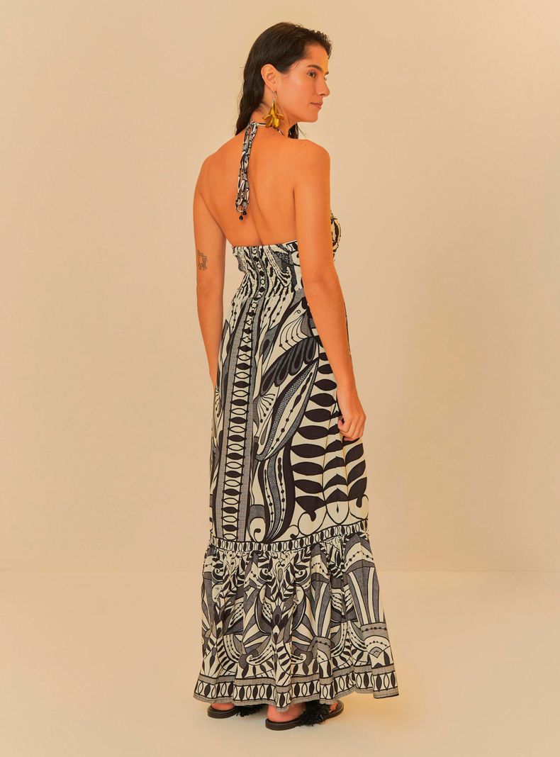 Vestido Amarra Cuello Estampado-1