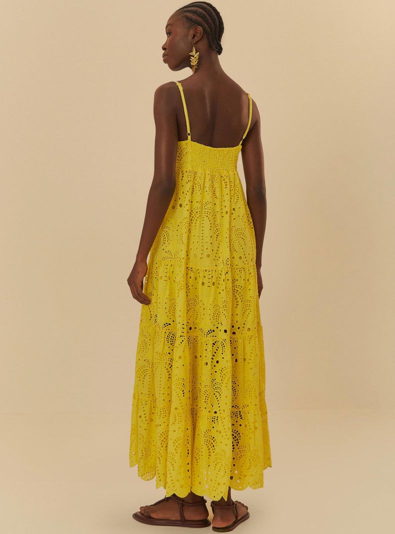 Vestido Largo Broderie con Nudo-1
