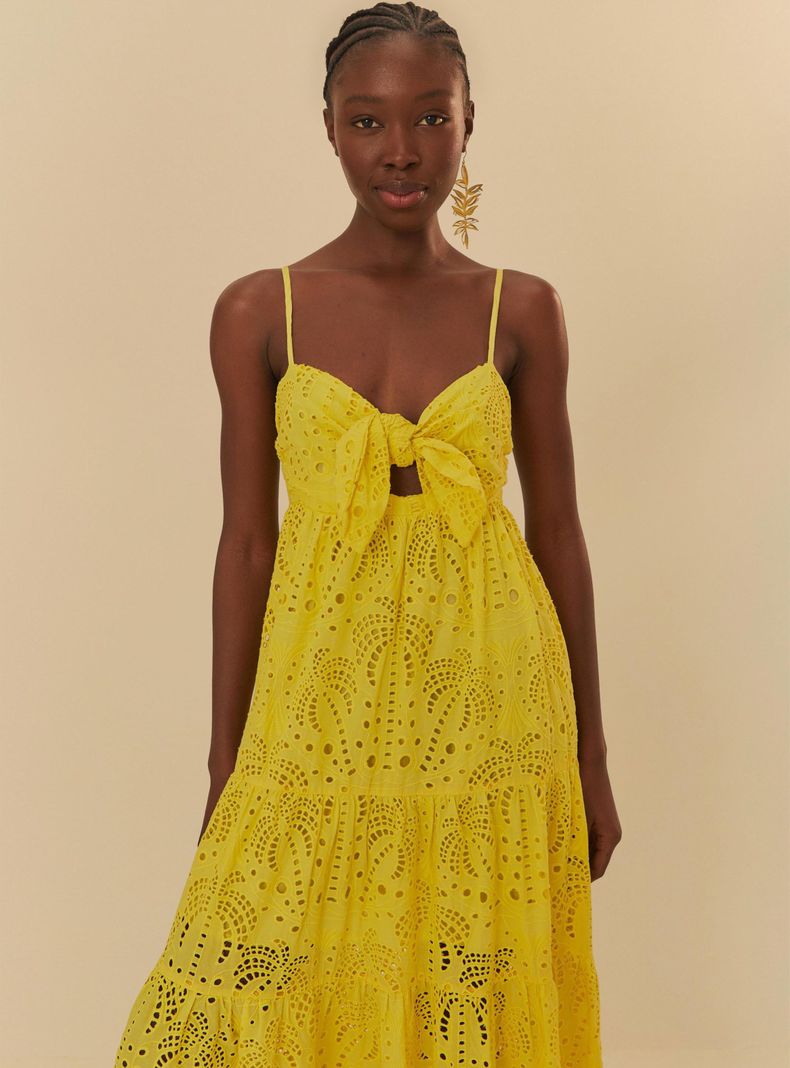 Vestido Largo Broderie con Nudo-2