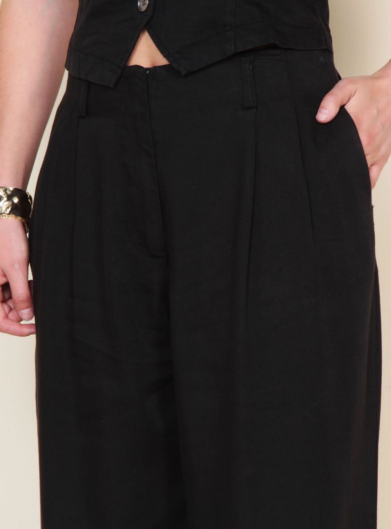 Pantalón Wide Leg Tiro Alto Denim con Pinzas-2