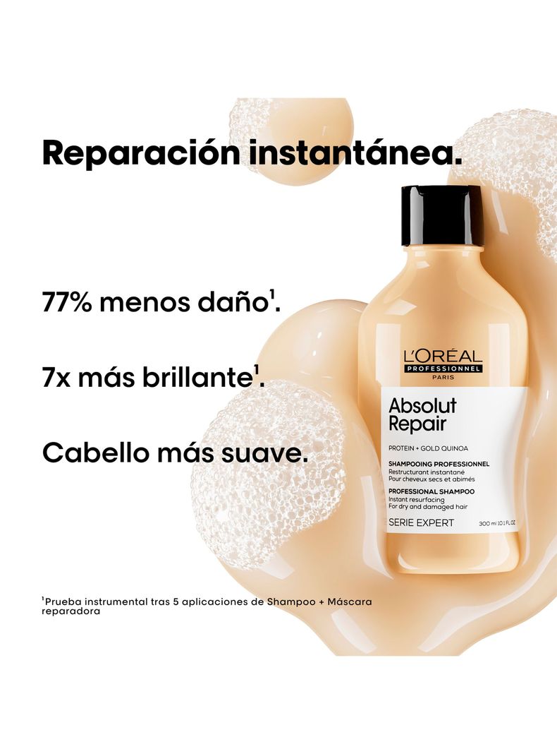 Set Profesional Reparación de Dañado Shampoo 500ml + Máscara con Enjuague 250ml Absolut Repair Molecular  L´Oréal Professionnel-1