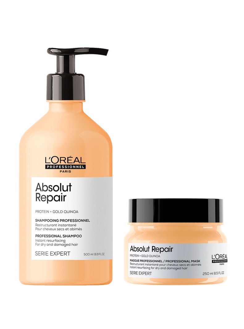 Set Profesional Reparación de Dañado Shampoo 500ml + Máscara con Enjuague 250ml Absolut Repair Molecular  L´Oréal Professionnel-0