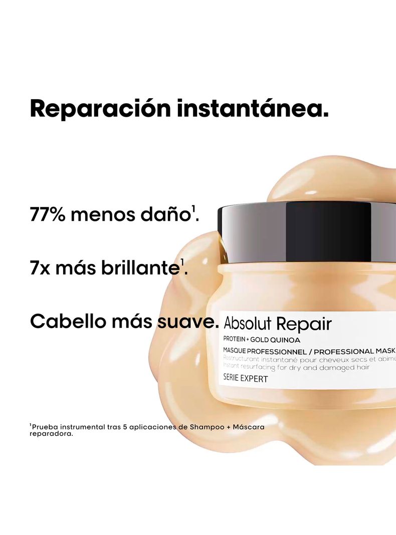 Set Profesional Reparación de Dañado Shampoo 500ml + Máscara con Enjuague 250ml Absolut Repair Molecular  L´Oréal Professionnel-2