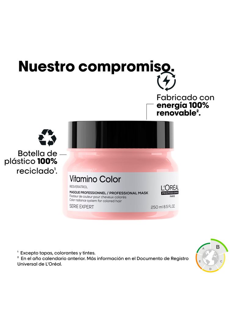 Set Profesional Cuidado del Color Shampoo 500ml  + Máscara con Enjuague 250ml Vitamino Color L´Oréal Professionnel-2